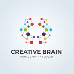 Creative idea logo,Brain logo,learning logo,education logo,mine and human logo design,vector logo template