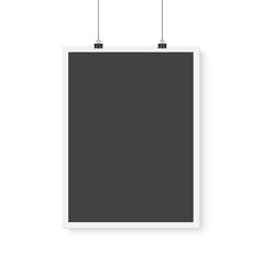 Isolated Vector Poster Mockup. Realistic Vector EPS10 Paper Vert
