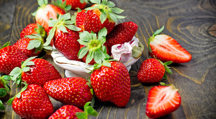 Fresh organic strawberries