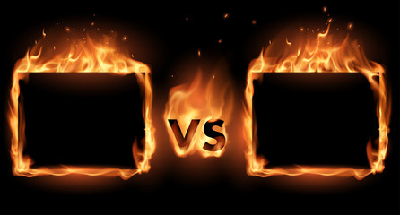 Versus screen with fire frames © d1sk