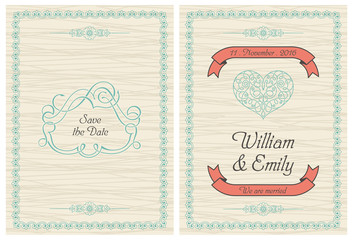 Obraz premium Save The Date, Wedding Invitation Card