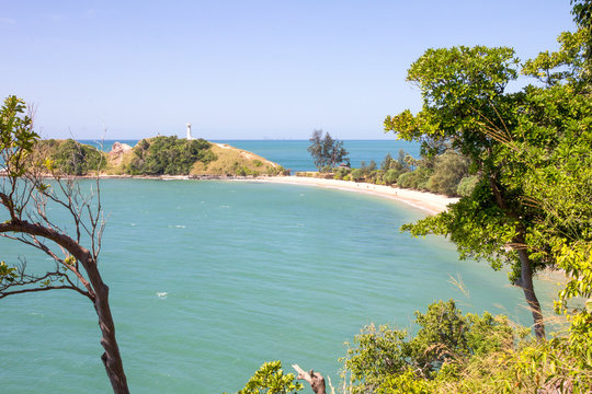 View over beach and ligthouse