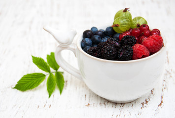cup with berries
