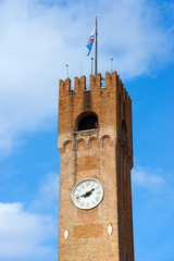 Civic Tower - Treviso Italy / The ancient civic tower of Treviso of medieval times (1218 - 48m). In Piazza dei Signori (Signori Square), Treviso, Veneto, Italy