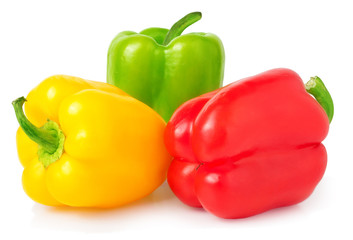 Obraz na płótnie Canvas multicolored paprica bell pepper on white background