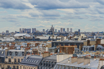 Panorama of Paris. View from Printemps store. France. 