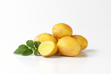 raw unpeeled potatoes