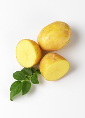 raw unpeeled potatoes