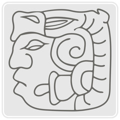 monochrome icon with American Indians relics dingbats characters for your design