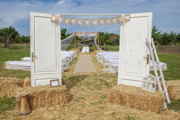 outdoor rural wedding venue setting - 102124726