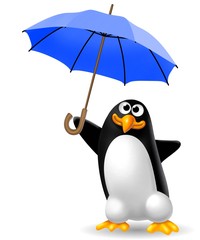Obraz premium pinguino ombrello