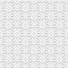 Seamless white 3D pattern, arabic motif,  east ornament, indian ornament, vector. Endless texture can be used for wallpaper, pattern fills, web page  background,surface textures.