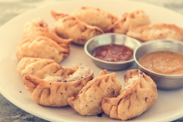 Plate of traditional momos.