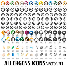 Allergens icon big set