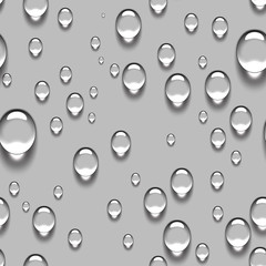 Water drops realistic seamless background.