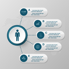 Obraz premium Abstract Infographic design on the grey background. Vector illus