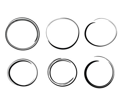 Hand drawn circles, vector design elements