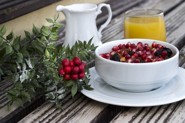 Healthy breakfast concept with cereal, milk and orange juice 