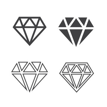 Diamond icons set