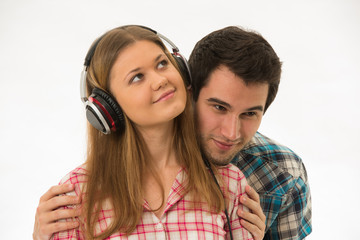 couple listening music