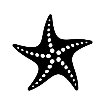 Black vector simple starfish icon