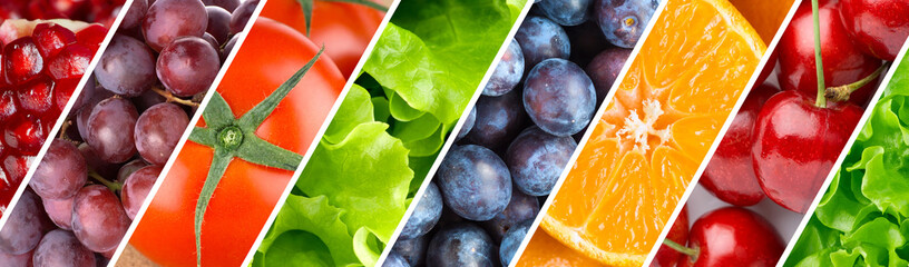 Background of fruits, berries and vegetables