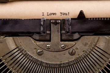 typed words on a Vintage Typewriter