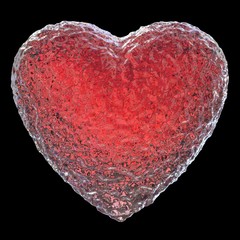 Valentine day ice heart, 3D render