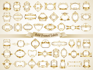 White gold framed labels - vintage style