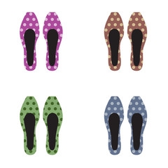 Set of Women Shoes Vector Illustration.