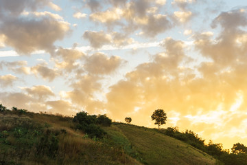 Clouds in morning time landscape