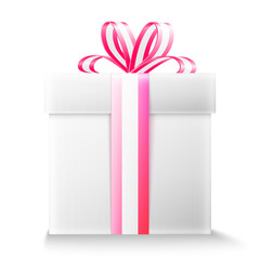 Gift box with ribbon and bow.