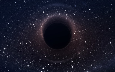 Black hole in deep space, glowing mysterious universe. Elements of this image furnished by NASA - obrazy, fototapety, plakaty