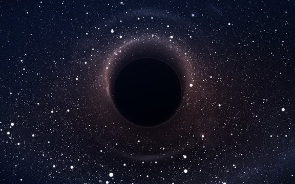 Black hole in deep space, glowing mysterious universe. Elements of this image furnished by NASA