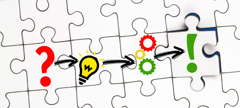 Idee umsetzen Puzzle Konzept