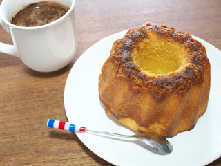 ケーキとココア