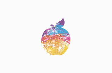 Apple. Rainbow apple. Colorful logo. Company logo
