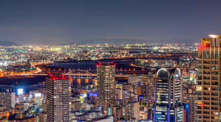 Osaka city view from  Osaka building in Umeda Sky