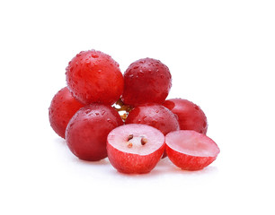Red grape isolated on white