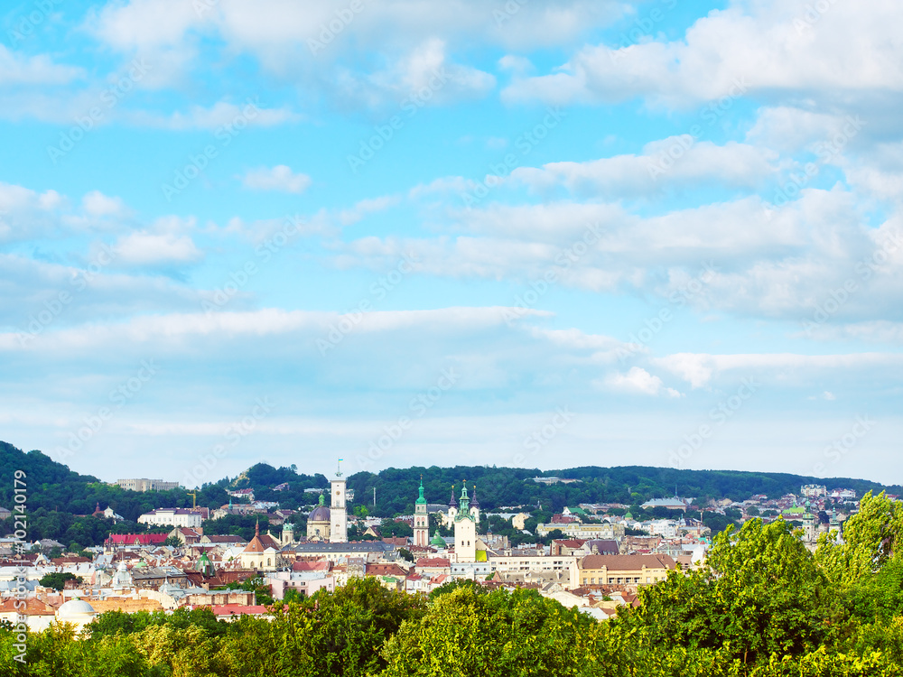 Canvas Prints high angle view lviv