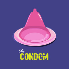 Pink condom - vector