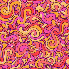 Seamless doodle waves and swirls pattern