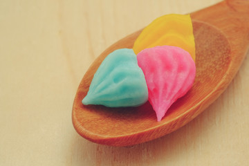Aalaw thai candy dessert with filter effect retro vintage style