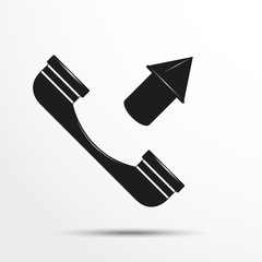 Handset. Symbol outgoing call. Vector icon.