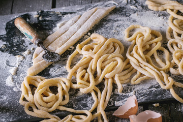 Fresh homemade pasta pici