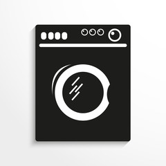 Household appliances. Washing machine. Vector icon.