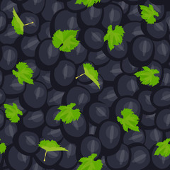 Seamless pattern with the image of grapes and grape leaves