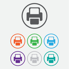 Printer  Vector icon. color icon with frame