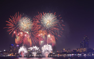 Pattaya International fire work in 2015, Fire work of thailand show, Pattaya Thailand 2015, For use...