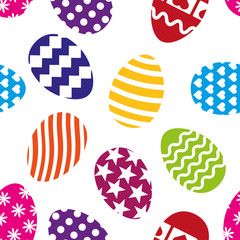Easter eggs seamless pattern on a white background